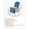 VEVOR 3-Position Geri Reclining Chair 500LBS Capacity Geri Chair Recliner, Comfortable Medical Recliner Chairs with 4 Wheels, Soft Padded Seat & Tray Table for Hospitals, Clinics, Geriatric Home Care