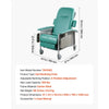 VEVOR 4-Position Geri Reclining Chair 500LBS Capacity Geri Chair Recliner, 4-Wheel Medical Recliner Chairs with Trendelenburg, Soft Padded Seat & Trays for Hospitals, Clinics, Geriatric Home Care
