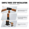 VEVOR Pergola Bracket Kit 4''x4''(Inner Size 3.6x3.6), 2pcs 4-Way Heavy Duty Corner Bracket Woodworks DIY Post Base Kit, Easy Installation Wooden Beams for Gazebos, Patio Pergolas, Log Cabin Outdoor