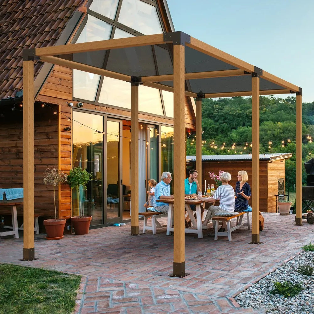 VEVOR Pergola Bracket Kit 4''x4''(Inner Size 3.6x3.6), 2pcs 4-Way Heavy Duty Corner Bracket Woodworks DIY Post Base Kit, Easy Installation Wooden Beams for Gazebos, Patio Pergolas, Log Cabin Outdoor