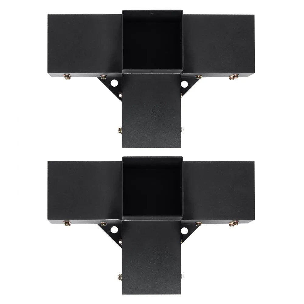 VEVOR Pergola Bracket Kit 4''x4''(Inner Size 3.6x3.6), 2pcs 4-Way Heavy Duty Corner Bracket Woodworks DIY Post Base Kit, Easy Installation Wooden Beams for Gazebos, Patio Pergolas, Log Cabin Outdoor