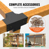 VEVOR Pergola Bracket Kit 6''x6''(Inner Size 5.6x5.6), 2pcs 4-Way Heavy Duty Corner Bracket Woodworks DIY Post Base Kit, Easy Installation Wooden Beams for Gazebos, Patio Pergolas, Log Cabin Outdoor