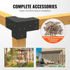 VEVOR Pergola Bracket Kit 4''x4''(Inner Size 3.6x3.6), 4pcs 3-Way Heavy Duty Corner Bracket Woodworks DIY Post Base Kit, Easy Installation Wooden Beams for Gazebos, Patio Pergolas, Log Cabin Outdoor