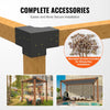 VEVOR Pergola Bracket Kit 6''x6''(Inner Size 5.6x5.6), 4pcs 3-Way Heavy Duty Corner Bracket Woodworks DIY Post Base Kit, Easy Installation Wooden Beams for Gazebos, Patio Pergolas, Log Cabin Outdoor