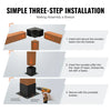 VEVOR Pergola Bracket Kit 6''x6''(Inner Size 5.6x5.6), 4pcs 3-Way Heavy Duty Corner Bracket Woodworks DIY Post Base Kit, Easy Installation Wooden Beams for Gazebos, Patio Pergolas, Log Cabin Outdoor