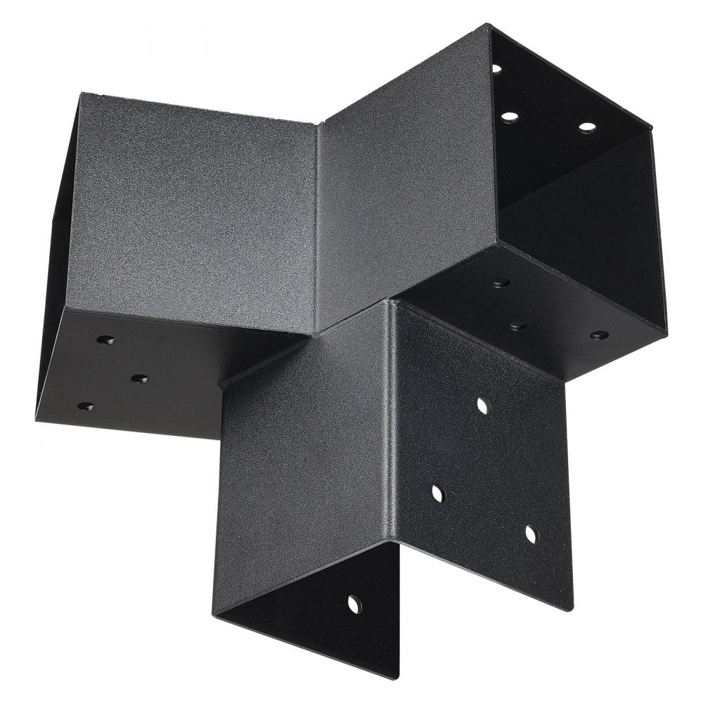 VEVOR Pergola Kit, 4x4 Inch Pointed-Roof Pergola Brackets for 3.5x3.5 In Lumbers in Actual Size, 3-Way / 4-Way Gazebo Bracket with Post Bases & Ridge Brackets for Outdoor Pergolas Gazebo Shed, 14 Pcs