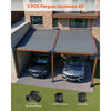 VEVOR Pergola Kit, 4x4 Inch 4-Way Slanted Bracket for 3.5x3.5 Inch Wood Beams in Actual Size, Carbon Steel Pergola Bracket with Post Base and Wall Mount Base, for Outdoor Pergolas, Gazebos, Sheds
