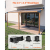 VEVOR Pergola Kit, 4x4 Inch 3-Way Slanted Brackets for 3.5x3.5 Inch Wood Beams in Actual Size, 2-Pack Pergola Brackets with 2 Post Bases and 2 Wall Mount Bases, for Outdoor Pergolas, Gazebos, Sheds