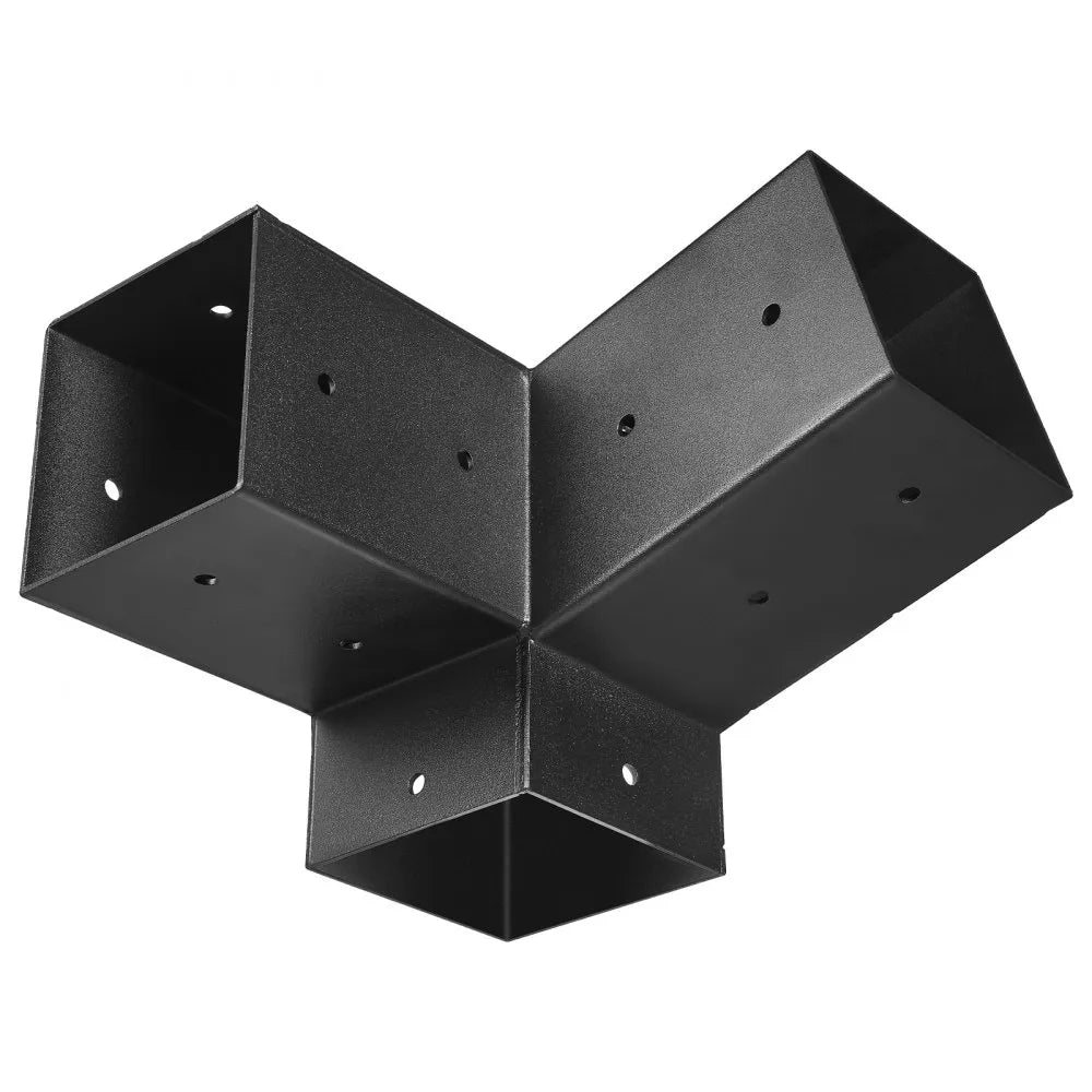 VEVOR Pergola Kit, 4x4 Inch 3-Way Slanted Brackets for 3.5x3.5 Inch Wood Beams in Actual Size, 2-Pack Pergola Brackets with 2 Post Bases and 2 Wall Mount Bases, for Outdoor Pergolas, Gazebos, Sheds