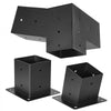 VEVOR Pergola Kit, 4x4 Inch 3-Way Slanted Brackets for 3.5x3.5 Inch Wood Beams in Actual Size, 2-Pack Pergola Brackets with 2 Post Bases and 2 Wall Mount Bases, for Outdoor Pergolas, Gazebos, Sheds