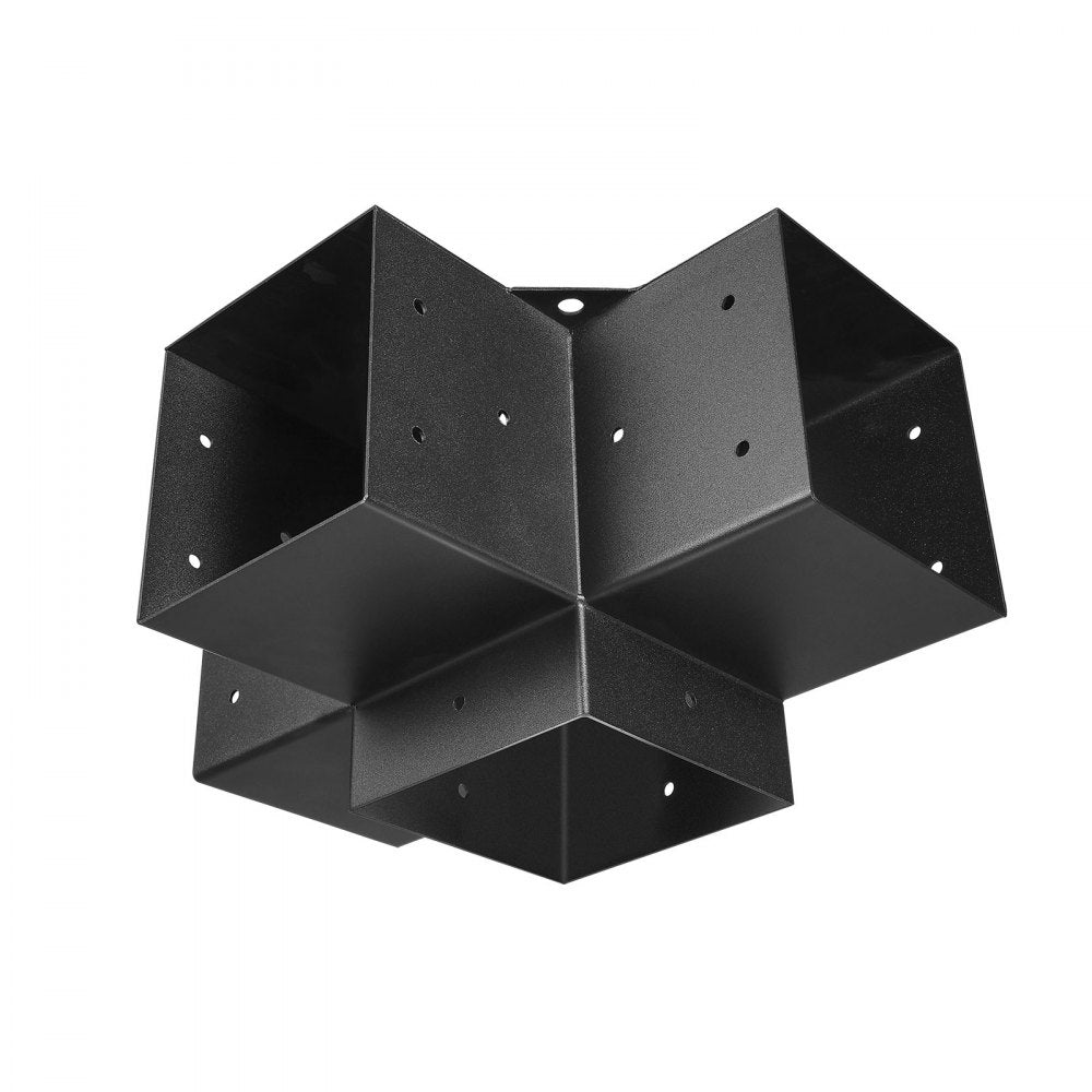 VEVOR Pergola Bracket Kit 6''x6''(Inner Size 5.6x5.6), 4pcs 4-Way Heavy Duty Corner Bracket Woodworks DIY Post Base Kit, Easy Installation Wooden Beams for Gazebos, Patio Pergolas, Log Cabin Outdoor