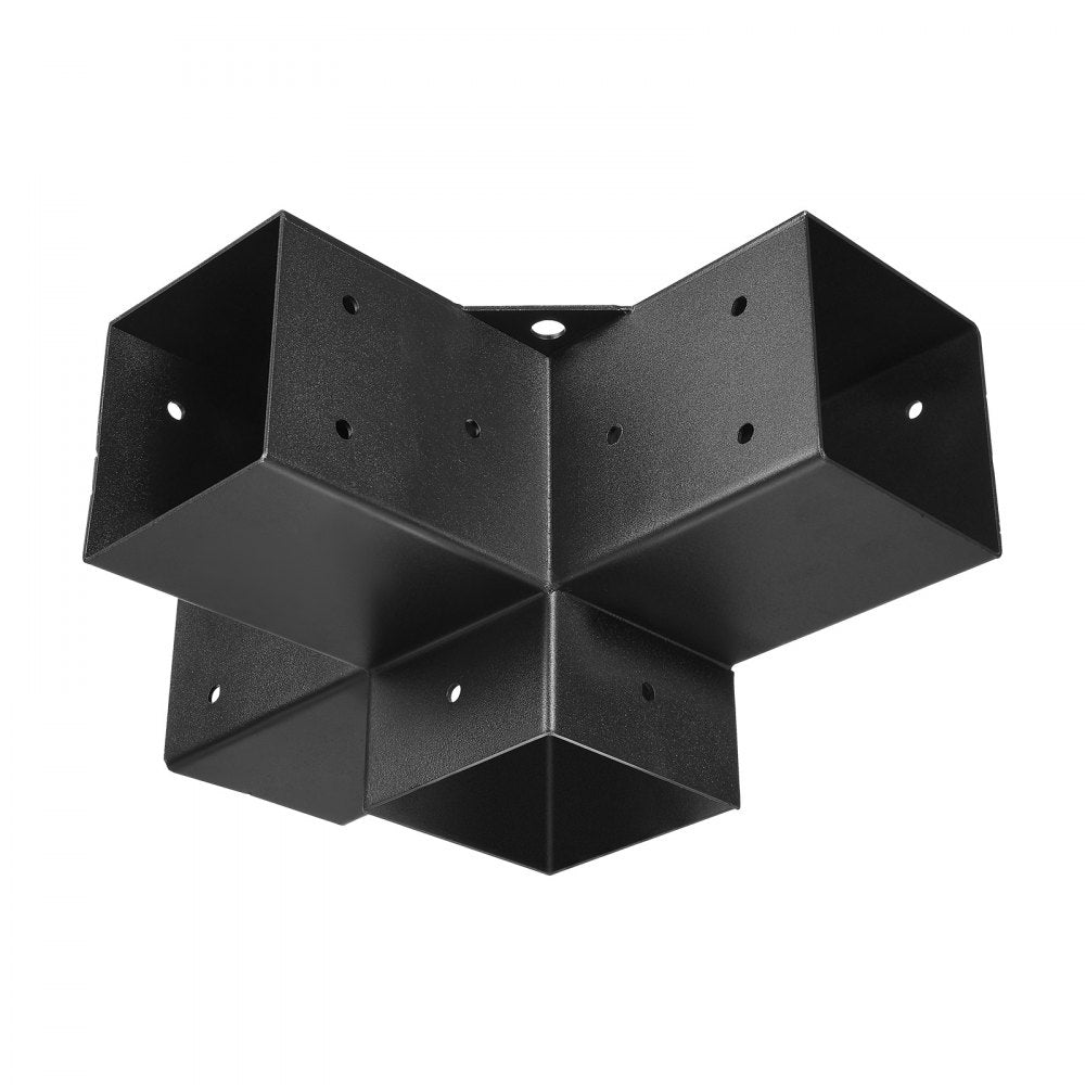 VEVOR Pergola Bracket Kit, 4x4 Inch (Inner Size 3.5x3.5), 2 Pcs 4-Way Heavy Duty Corner Bracket Woodworks DIY Post Base Kit, Easy Installation Wooden Beams for Gazebos, Patio Pergolas, Log Cabin