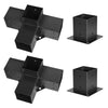 VEVOR Pergola Bracket Kit, 4x4 Inch (Inner Size 3.5x3.5), 2 Pcs 4-Way Heavy Duty Corner Bracket Woodworks DIY Post Base Kit, Easy Installation Wooden Beams for Gazebos, Patio Pergolas, Log Cabin