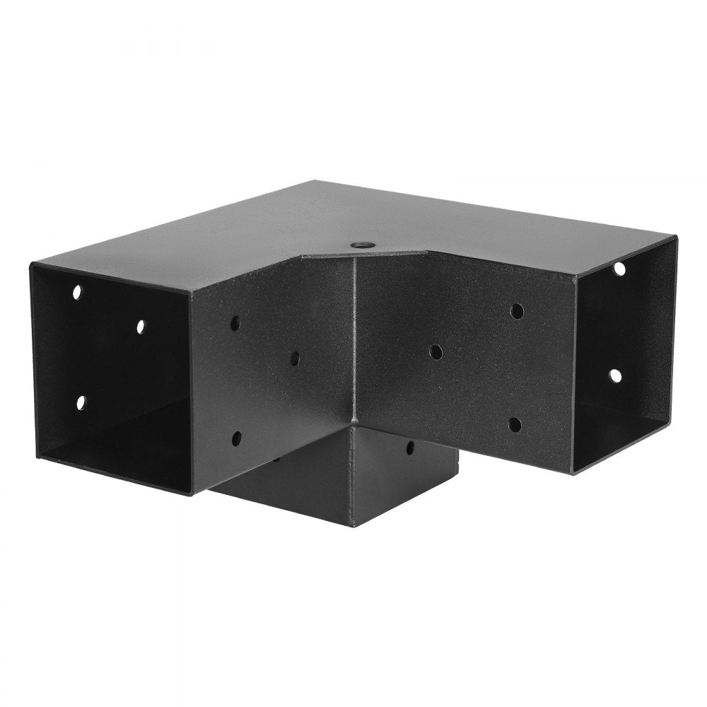 VEVOR Pergola Bracket Kit 4''x4''(Inner Size 3.6x3.6), 8pcs 3-Way Heavy Duty Corner Bracket Woodworks DIY Post Base Kit, Easy Installation Wooden Beams for Gazebos, Patio Pergolas, Log Cabin Outdoor