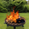 VEVOR Fire Pit Grate, Heavy Duty Iron Round Firewood Grate, Round Wood Fire Pit Grate 24", Firepit Grate with Black Paint, Fire Grate with 7 Removable Round Legs for Burning Fireplace and Firepits