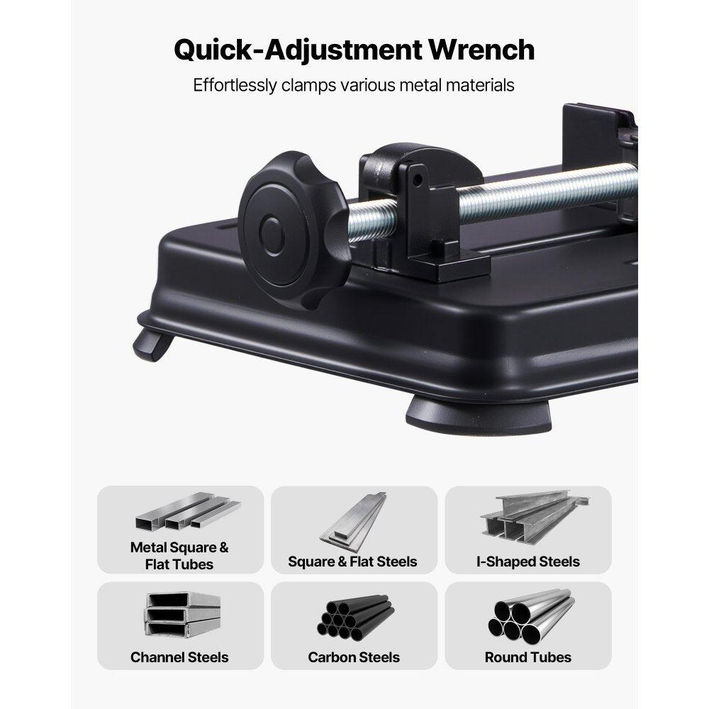 VEVOR Chop Saw, 7-1/4 in Stainless Steel Cold Cut Blade, 1200 W Motor, 4000 r/min Speed, 0-45° Adjustable Cutting Angle, Metal Cutting Chop Saw for Metal Square and Flat Tubes, I-Shaped Steels