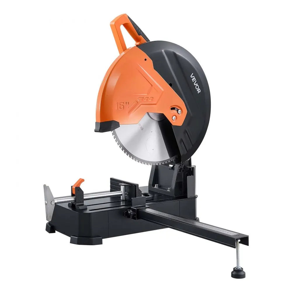 VEVOR Chop Saw 16-inch Cold Cut Blade 3000 W Powerful Motor Cut Off Saw, For Cutting Metal, -45° to 45° Adjustable Angle, Efficient Dry Cutting, Stable, with Thickened Blade Guard and Scale Ruler