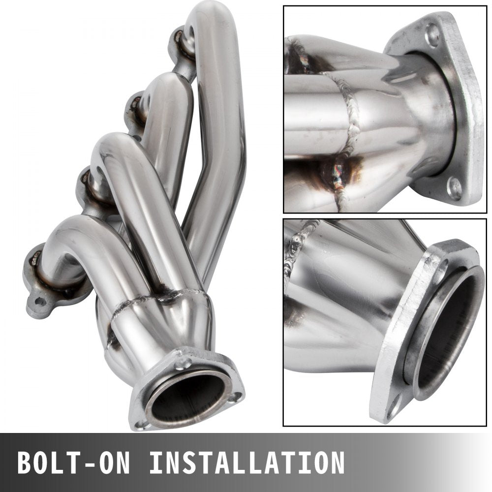 VEVOR Exhaust Header Set 1 3/4" Exhaust Turbo Headers, Stainless Steel Exhaust Manifold Headers, Shorty Engine Conversion LS Swap Exhaust Headers for Chevy LS1 LS2 LS3 LS6 LS10 SUV/Truck Car
