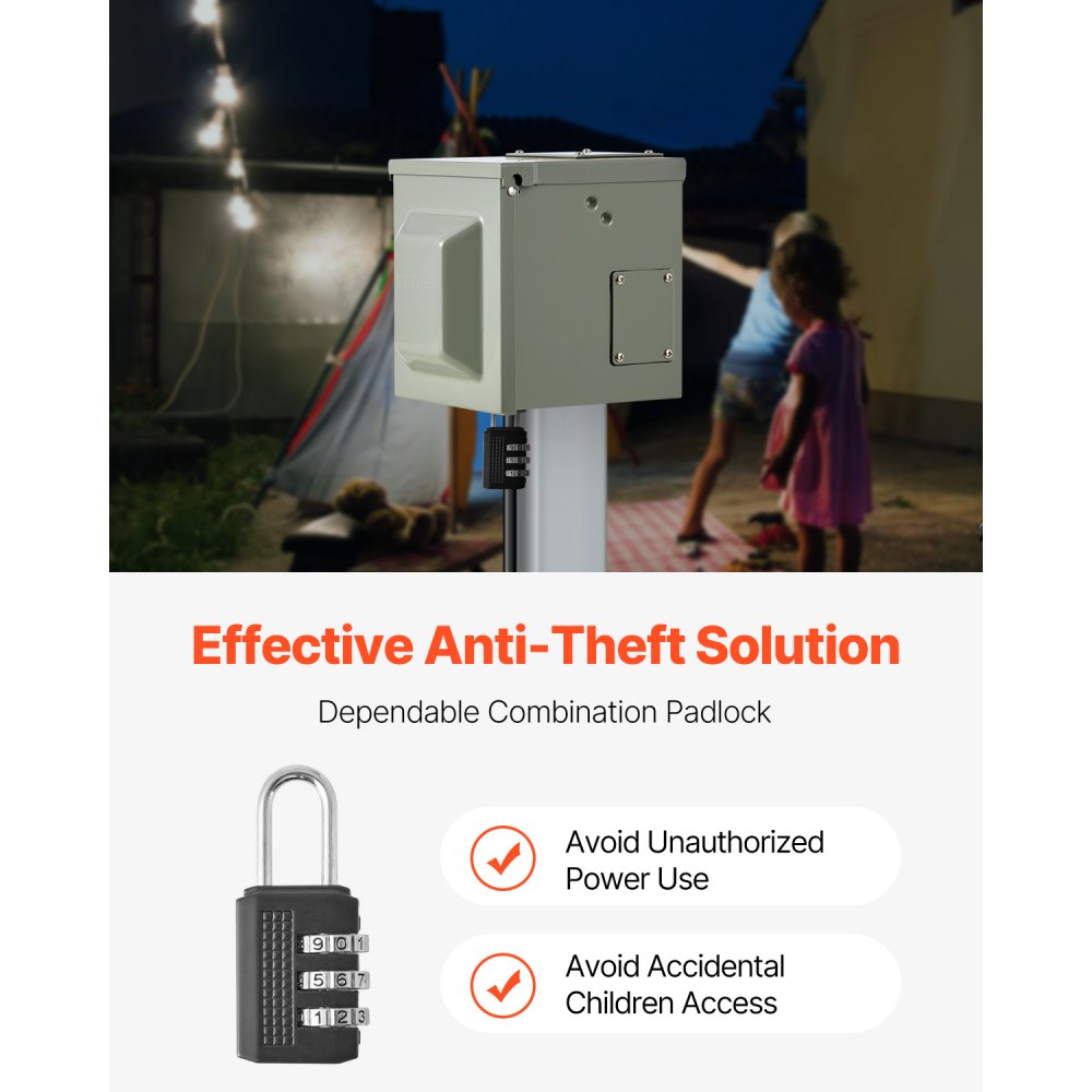 VEVOR Outdoor Electrical Outlet Box, Dual 20 AMP GFCI Receptacles, Electrical Outlet Panel Box with GFCI Protection, IP54 Weatherproof Power Plug Outlet Box, for Halloween Decorations, Patio Lights