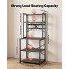 VEVOR Kitchen Bakers Rack, 23.6 inch Width Bakers Rack, Kitchen Stand with X-Shaped Support Bar, 12 S-Shaped Hooks, Double-Layer Top Shelf, Coffee Bar Stand for Dishes & Bowls, Spice Bottles