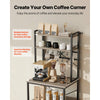 VEVOR Kitchen Bakers Rack, 23.6 inch Width Bakers Rack, Kitchen Stand with X-Shaped Support Bar, 12 S-Shaped Hooks, Double-Layer Top Shelf, Coffee Bar Stand for Dishes & Bowls, Spice Bottles