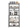 VEVOR Kitchen Bakers Rack, 23.6 inch Width Bakers Rack, Kitchen Stand with X-Shaped Support Bar, 12 S-Shaped Hooks, Double-Layer Top Shelf, Coffee Bar Stand for Dishes & Bowls, Spice Bottles