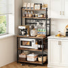 VEVOR Kitchen Bakers Rack, 5 ft Power Cable Bakers Rack with Power Outlet, Kitchen Stand with X-Shaped Support Bar, 12 S-Shaped Hooks, Coffee Bar Stand for Dishes, Spice Bottles, Built-In Power Strip