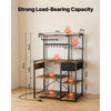 VEVOR Kitchen Bakers Rack, 4.6ft Power Cable Bakers Rack with Power Outlet, Kitchen Stand with X-Shaped Support Bar, 8 S-Shaped Hooks, Coffee Bar Stand for Dishes, Spice Bottles, Built-In Power Strip