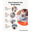 VEVOR Dough Mixer 6.9 Quart Electric Dough Maker with Ferment Function, for Pizza, Pasta, and Sourdough, 304 Stainless Steel Bowl, Timer, Face-up Control Panel, Household Dough Kneading Machine