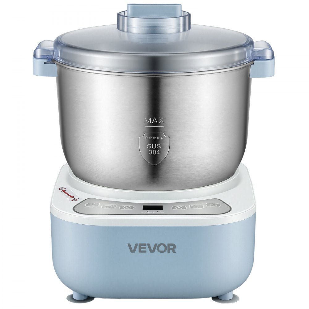 VEVOR Dough Mixer 6.9 Quart Electric Dough Maker with Ferment Function, for Pizza, Pasta, and Sourdough, 304 Stainless Steel Bowl, Timer, Face-up Control Panel, Household Dough Kneading Machine