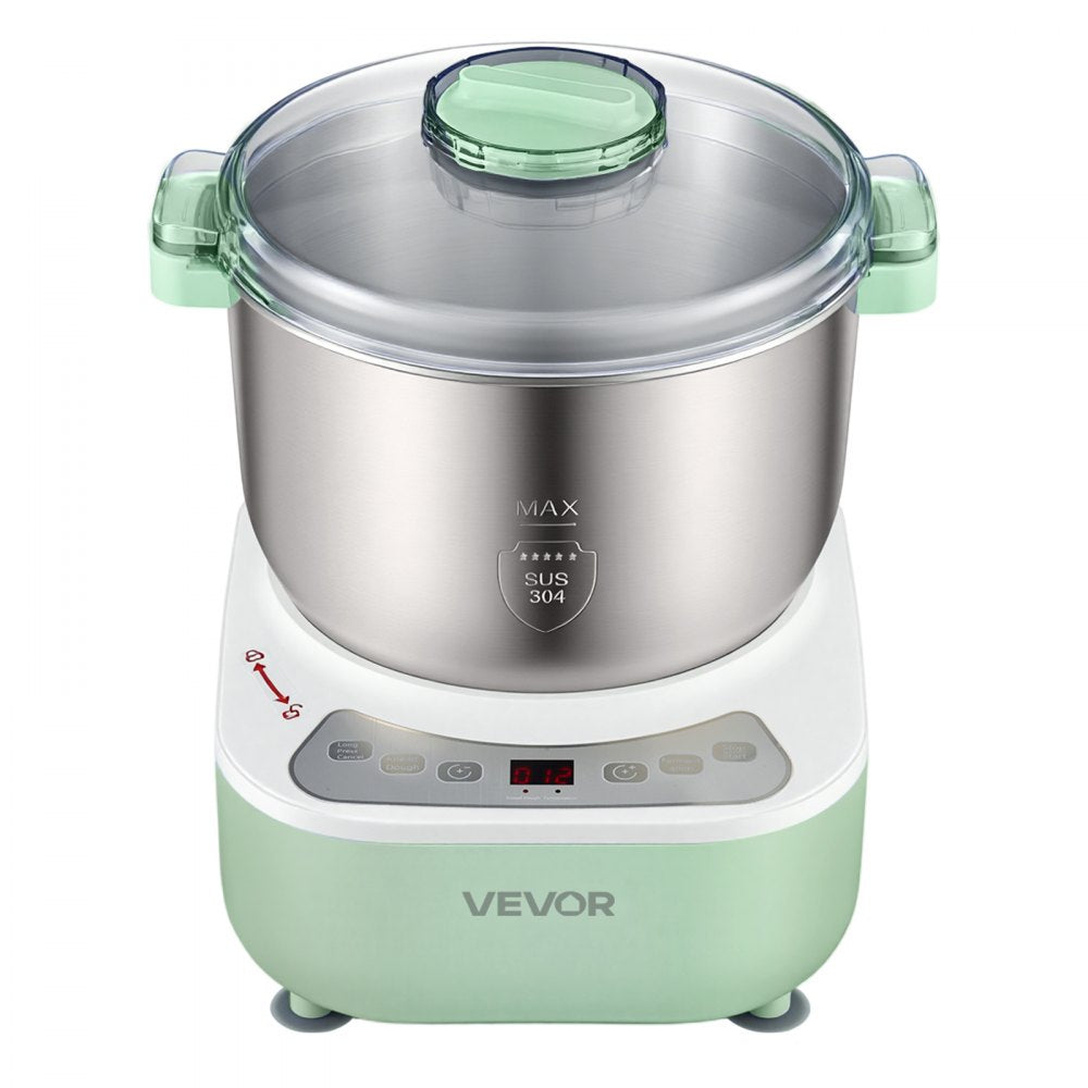 VEVOR Dough Mixer 6.9 Quart Electric Dough Maker with Ferment Function, for Pizza, Pasta, and Sourdough, 304 Stainless Steel Bowl, Timer, Face-up Control Panel, Household Dough Kneading Machine