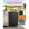 VEVOR Outdoor Prep Cabinet, 20"W x 37"H x 23"D, 304 Stainless Steel Worktop, for BBQ Island Storage, Patio Bars and Grill Station with Handle, Built-In BBQ Island Drawers Organize Cookware Accessories