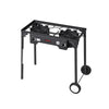VEVOR 2 Burner Outdoor Propane Gas Stove, 150,000 BTU Propane LPG Gas Camping Stove, Heavy-duty Carbon Steel Outdoor Cooker, with 2 Wheels & 20 PSI Regulator & Hose, for BBQ Camp Home Patio Backyard