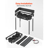 VEVOR 3 Burner Outdoor Propane Gas Stove, 225,000 BTU Propane LPG Gas Camping Stove, Heavy-duty Carbon Steel Outdoor Cooker, with Shield & Tall Stand & Regulator, for BBQ Camp Home Patio Backyard