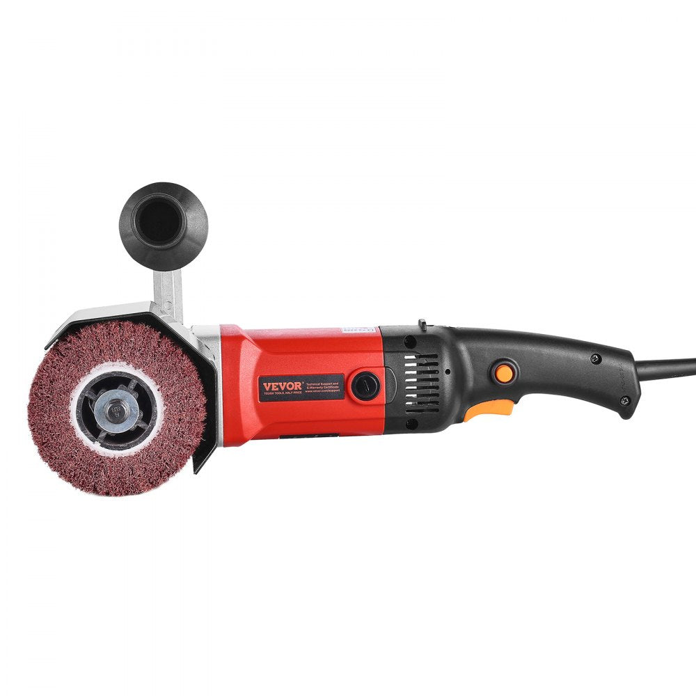 VEVOR Burnishing Polishing Machine, 1200W 6 Variable Speed Surface Conditioning Tool, Handheld Electric Metal Burnishing Machine with 4 Fiber Polishing Wheels for Stainless Steel, Non-Ferrous Metals