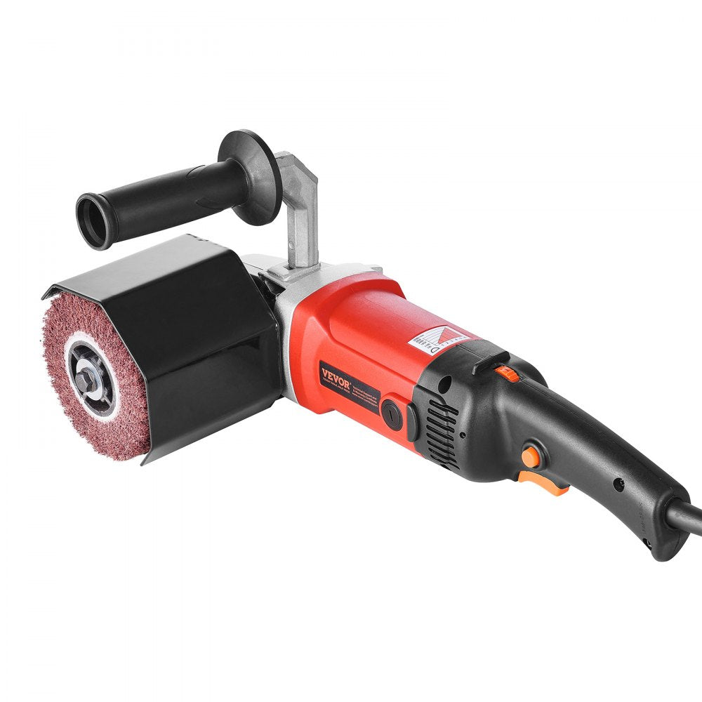 VEVOR Burnishing Polishing Machine, 1200W 6 Variable Speed Surface Conditioning Tool, Handheld Electric Metal Burnishing Machine with 4 Fiber Polishing Wheels for Stainless Steel, Non-Ferrous Metals
