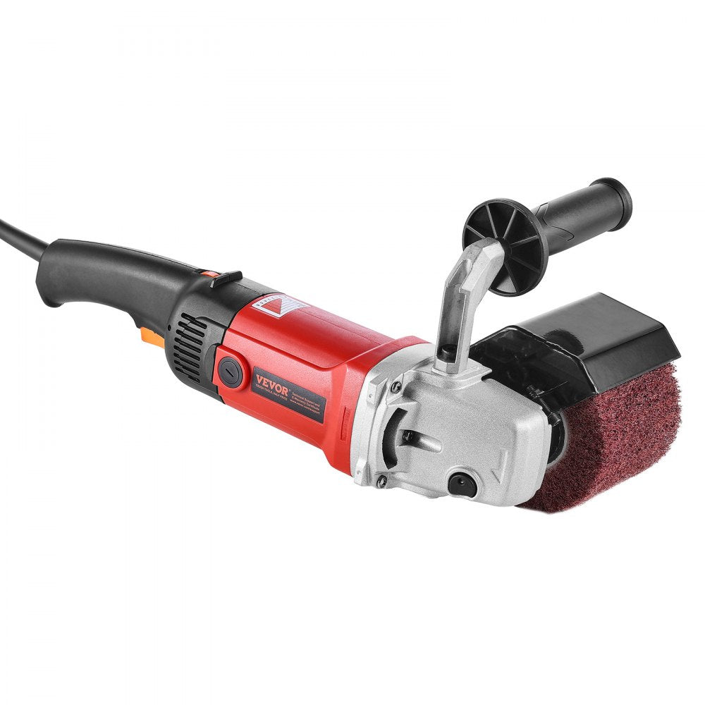VEVOR Burnishing Polishing Machine, 1200W 6 Variable Speed Surface Conditioning Tool, Handheld Electric Metal Burnishing Machine with 4 Fiber Polishing Wheels for Stainless Steel, Non-Ferrous Metals