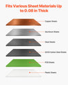 Fits various sheet materials; copper, aluminum, steel, Q235 carbon steel, PCB, plastic (infographic)