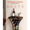 VEVOR 15 Bottle Wine Rack, Freestanding Floor Wine Holder Stand Liquor Cabinet with Wood Tabletop, Easy Assembly Floor Storage Rack, For Home Bar Kitchen Living Room Dining Room, Black