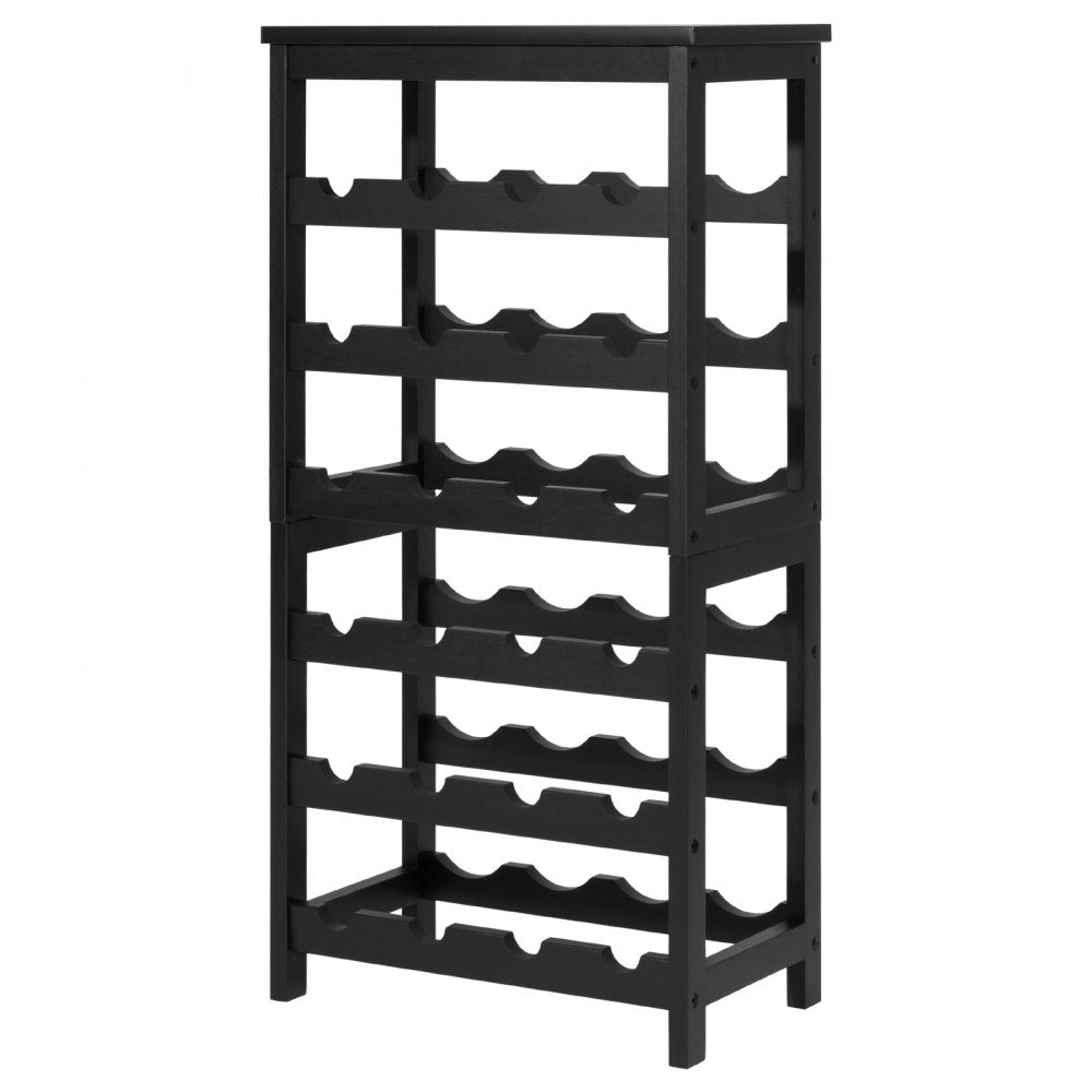 VEVOR 24 Bottle Detachable Wine Rack, 6-Tier Wine Bottle Holder, Freestanding Floor Display Wine Storage Shelves with Table Top, For Kitchen,Cellar,Bar,Dining Room,Living Room, Black