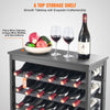 VEVOR 42 Bottle Modular Wine Rack, 7-Tier Solid Bamboo Wood Storage Racks with Table Top, Floor Freestanding Wines Holder Display Shelf, Wobble-Free Shelves for Kitchen, Bar, and Cellar (Black)
