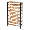 VEVOR 48 Bottle Wine Rack,8-Tier Wine Bottle Holder,Freestanding Floor Display Wine Storage Shelves with Wood Table Top,For Kitchen Pantry, Cellar, Bar, Dining Room, Living Room, Black