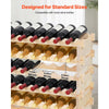 VEVOR 96 Bottle Stackable Modular Wine Rack, 8-Tier Wine Bottle Holder,Solid Wood Floor Freestanding Wine Storage Rack For Pinot Noir bottles,For Kitchen, Cellar, and Bar, Natural