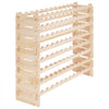 VEVOR 96 Bottle Stackable Modular Wine Rack, 8-Tier Wine Bottle Holder,Solid Wood Floor Freestanding Wine Storage Rack For Pinot Noir bottles,For Kitchen, Cellar, and Bar, Natural