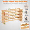 VEVOR 36 Bottle Stackable Modular Wine Rack, 4-Tier Solid Bamboo Wood Storage Racks, Floor Freestanding Wines Holder Display Shelf, Wobble-Free Shelves for Kitchen, Bar, and Cellar (Natural Color)
