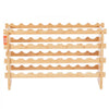 VEVOR 36 Bottle Stackable Modular Wine Rack, 4-Tier Solid Bamboo Wood Storage Racks, Floor Freestanding Wines Holder Display Shelf, Wobble-Free Shelves for Kitchen, Bar, and Cellar (Natural Color)