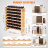 VEVOR 72 Bottle Upgrade Modular Wine Rack, Continuously Store Pinot Bottles, 8-Tier Bamboo Wood Storage Rack, Floor Freestanding Wines Holder Display Shelf, Wobble-Free Shelves for Kitchen Bar Cellar
