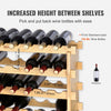 VEVOR 48 Bottle Stackable Modular Wine Rack, 6-Tier Solid Bamboo Wood Storage Racks, Floor Freestanding Wines Holder Display Shelf, Wobble-Free Shelves for Kitchen, Bar, and Cellar (Natural Color)