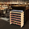 VEVOR 72 Bottle Stackable Modular Wine Rack, 8-Tier Solid Bamboo Wood Storage Racks, Floor Freestanding Wines Holder Display Shelf, Wobble-Free Shelves for Kitchen, Bar, and Cellar (Natural Color)