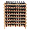 VEVOR 72 Bottle Stackable Modular Wine Rack, 8-Tier Solid Bamboo Wood Storage Racks, Floor Freestanding Wines Holder Display Shelf, Wobble-Free Shelves for Kitchen, Bar, and Cellar (Natural Color)